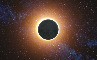 Eclipsi solar total 2026, paisatge natural amb el Sol ocultat per la Lluna.